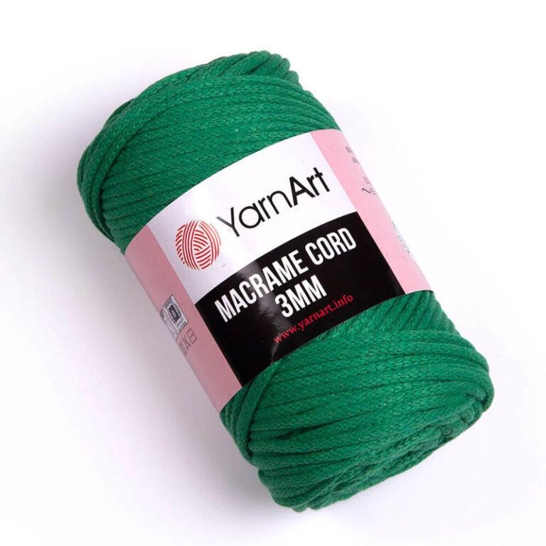 Пряжа для плетения YARNART «MACRAME CORD 3MM» (№759) Зеленый