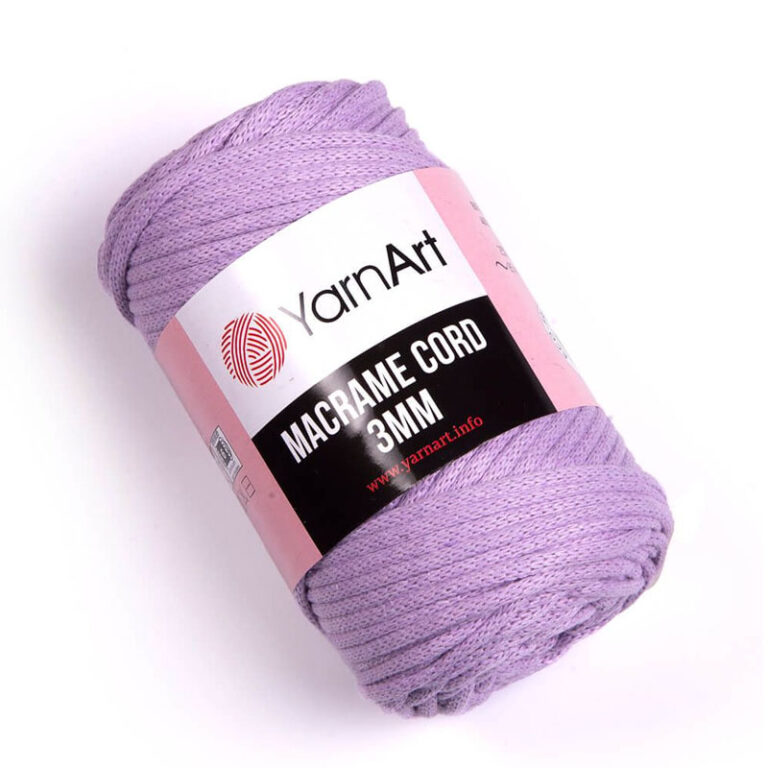 Пряжа для плетения YARNART «MACRAME CORD 3MM» (№765) Сирень
