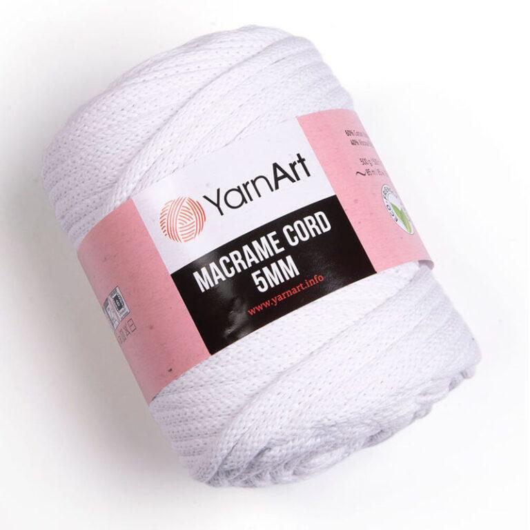 Пряжа для плетения YARNART «MACRAME CORD 5MM» (№751) Белый