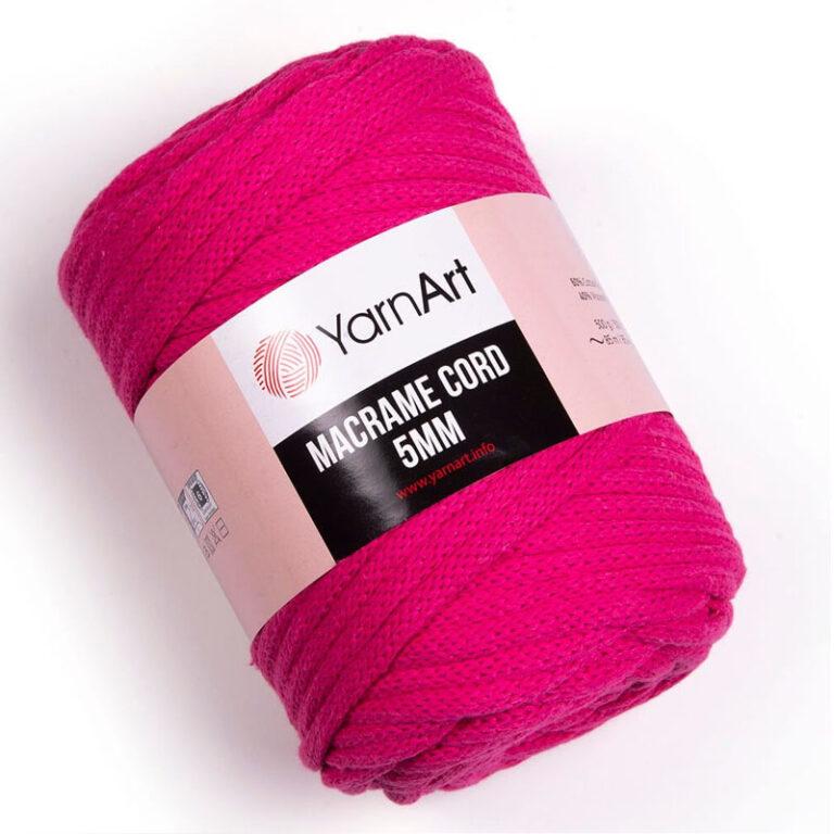 Пряжа для плетения YARNART «MACRAME CORD 5MM» (№771) Ярко-розовый