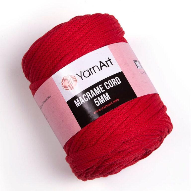 Пряжа для плетения YARNART «MACRAME CORD 5MM» (№773) Красный