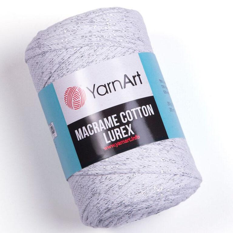 Пряжа для вязания YARNART «MACRAME COTTON LUREX» (№720) Серебряный