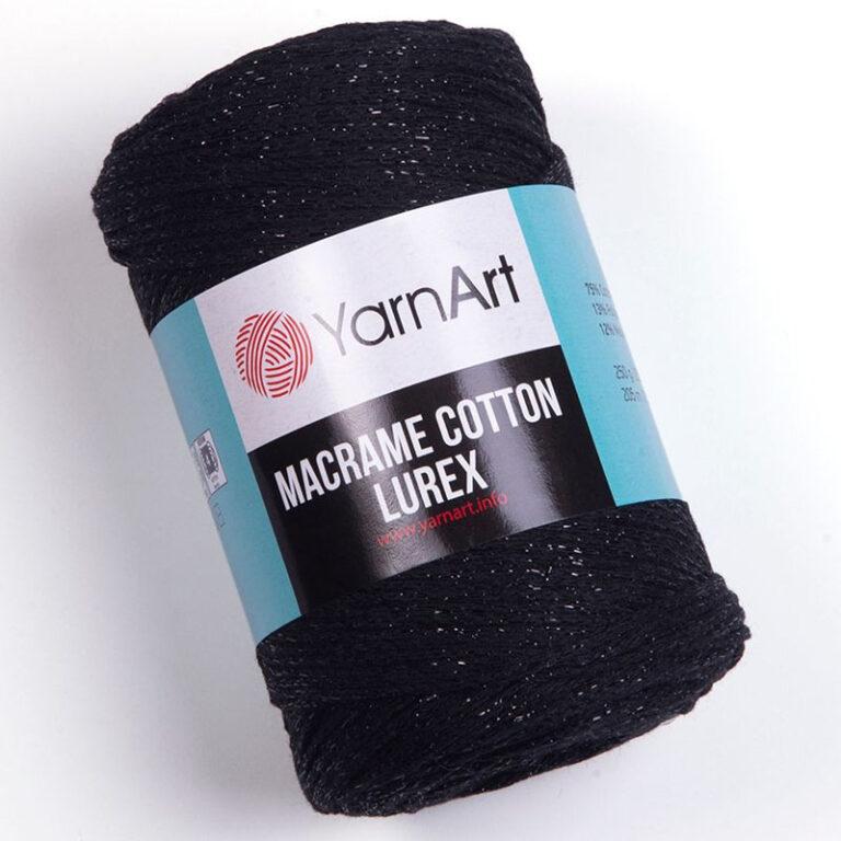 Пряжа для вязания YARNART «MACRAME COTTON LUREX» (№722) Чёрный