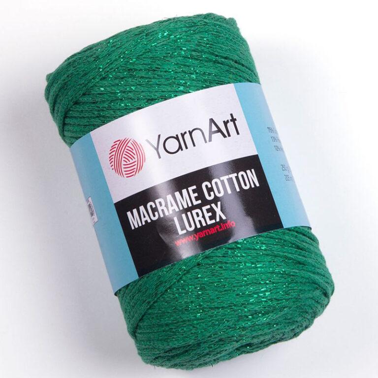 Пряжа для вязания YARNART «MACRAME COTTON LUREX» (№728) Зелёный