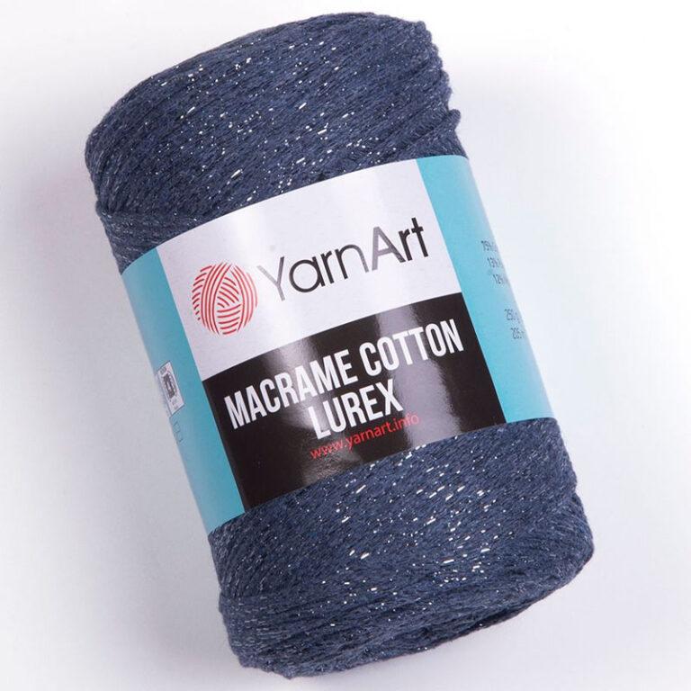 Пряжа для вязания YARNART «MACRAME COTTON LUREX» (№730) Серо-голубой