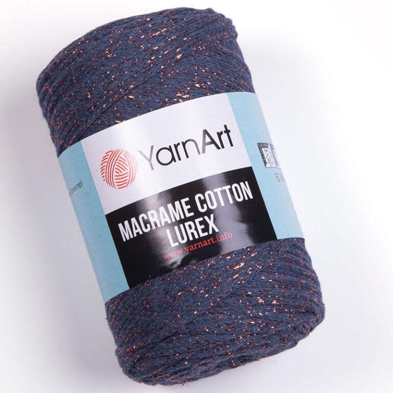Пряжа для вязания YARNART «MACRAME COTTON LUREX» (№731) Джинс с медью