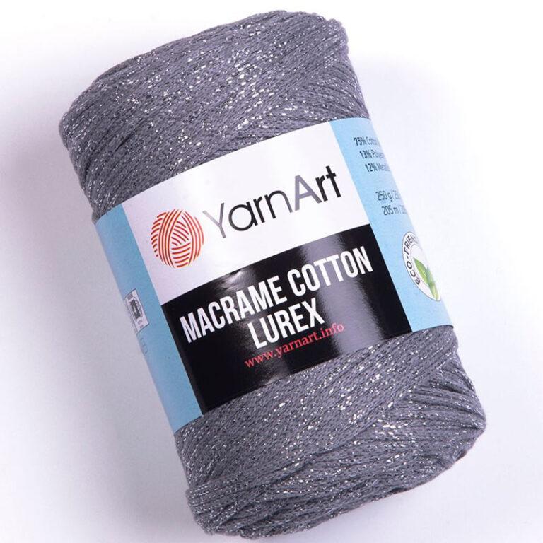 Пряжа для вязания YARNART «MACRAME COTTON LUREX» (№737) Серый