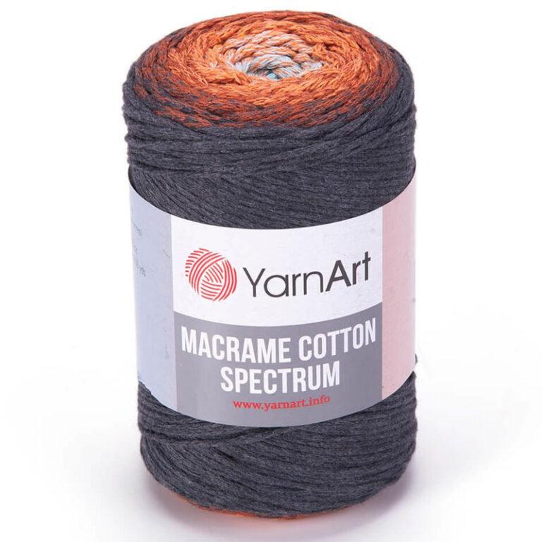 Пряжа для вязания YARNART «MACRAME COTTON SPECTRUM» (№1307) Графит-Оранжевый