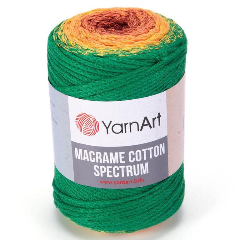 Пряжа для вязания YARNART «MACRAME COTTON SPECTRUM» (№1308) Зеленый-т.желтый