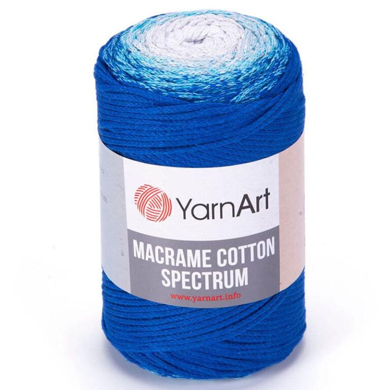 Пряжа для вязания YARNART «MACRAME COTTON SPECTRUM» (№1312) Синий-Бирюза-Белый