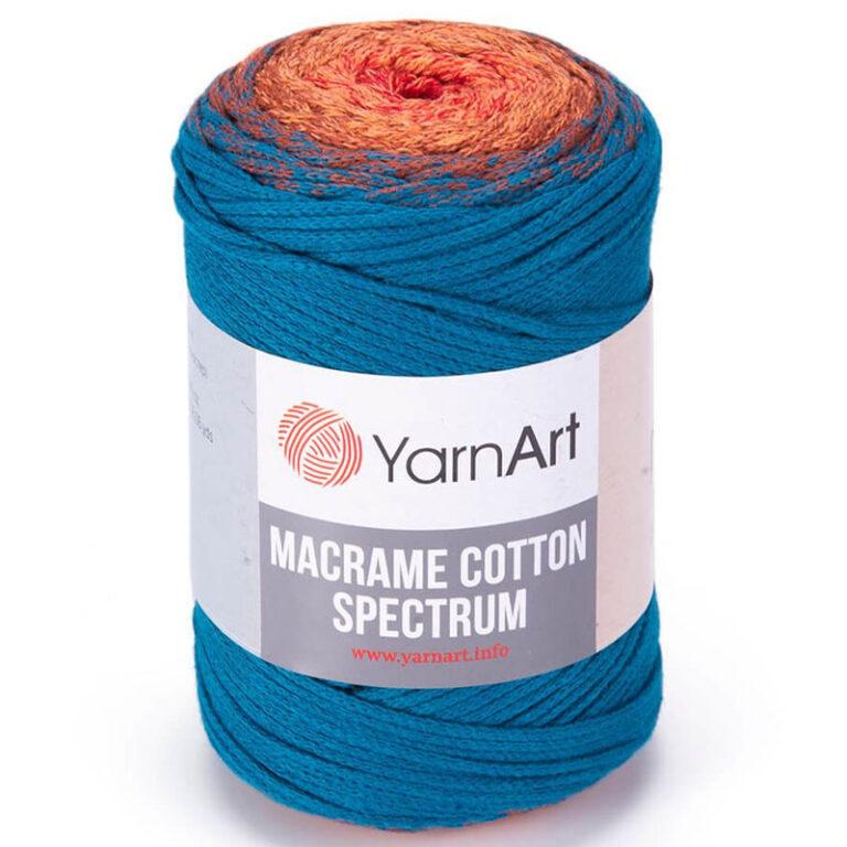 Пряжа для вязания YARNART «MACRAME COTTON SPECTRUM» (№1317) Лазурный-Оранжевый