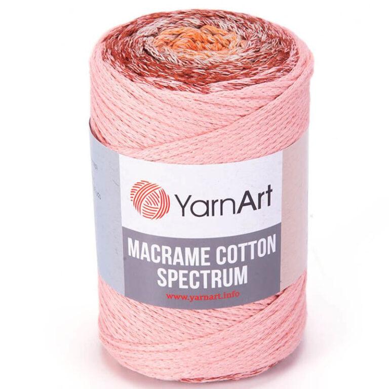 Пряжа для вязания YARNART «MACRAME COTTON SPECTRUM» (№1319) Розовый-Св.Коричн-Беж-Оранж