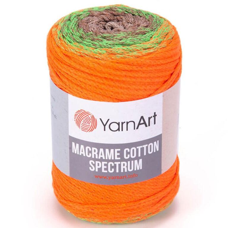 Пряжа для вязания YARNART «MACRAME COTTON SPECTRUM» (№1321) Оранжевый-Зеленый-Беж