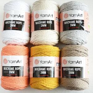 YARNART "MACRAME ROPE 3 MM" (Ярнарт Макраме Руп 3мм) – шнур для вязания