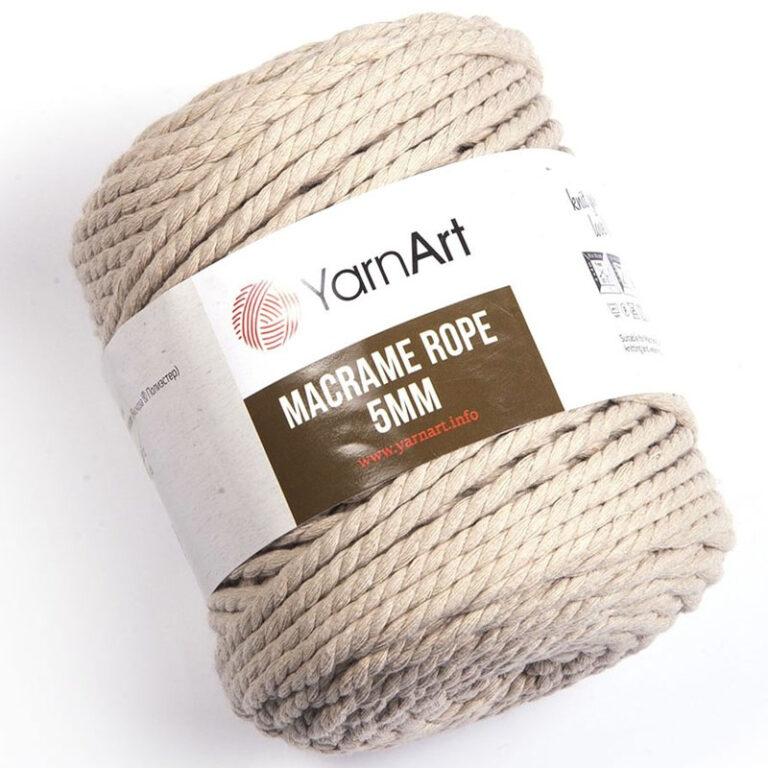 Пряжа (шнур) для вязания YARNART «MACRAME ROPE 5 MM» (№753) Светло-бежевый