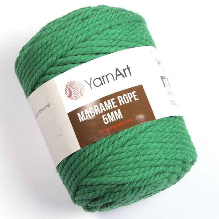 Пряжа (шнур) для вязания YARNART «MACRAME ROPE 5 MM» (№759) Зеленый