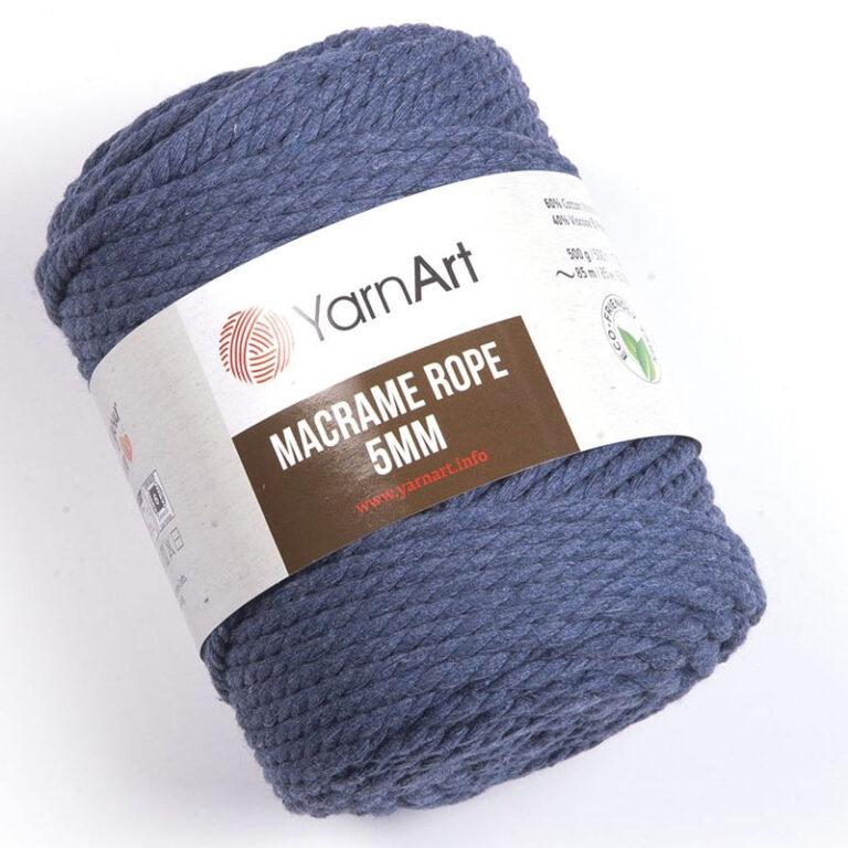 Пряжа (шнур) для вязания YARNART «MACRAME ROPE 5 MM» (№761) Темно-синий