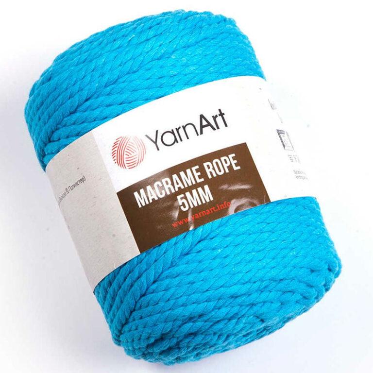 Пряжа (шнур) для вязания YARNART «MACRAME ROPE 5 MM» (№763) Бирюза