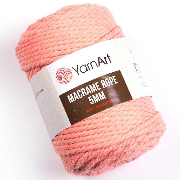 Пряжа (шнур) для вязания YARNART «MACRAME ROPE 5 MM» (№767) Лосось