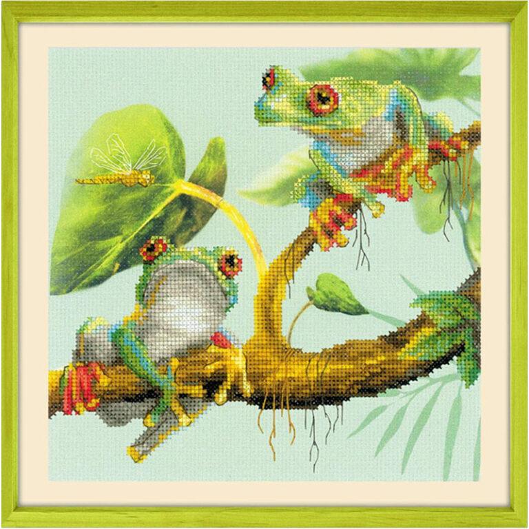 Набор для вышивания крестом Риолис 0083 РТ Frogs