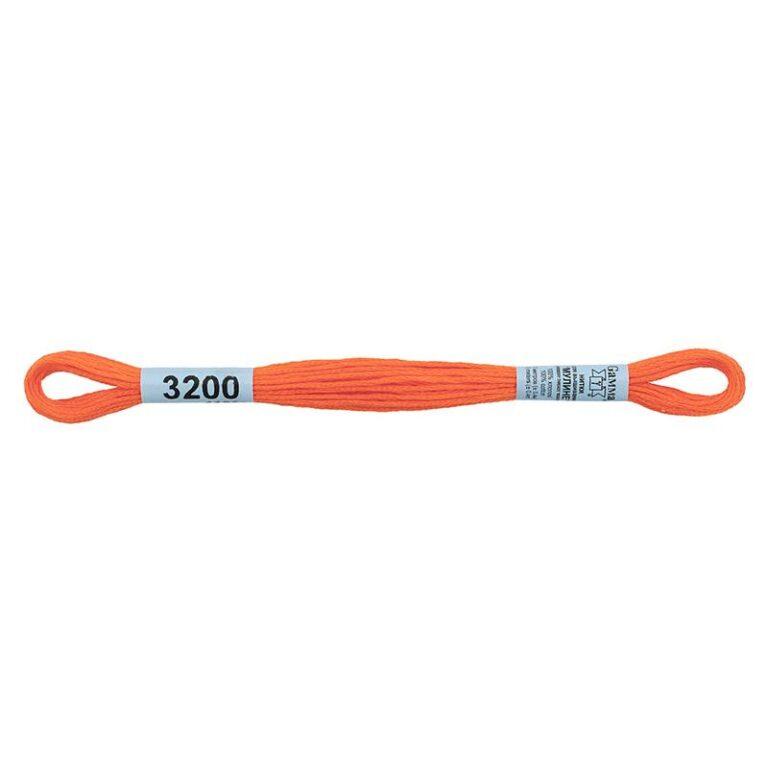 Нитки для вышивания мулине №3200 Гамма = №947 DMC (цвет: алый; длина: 8м)