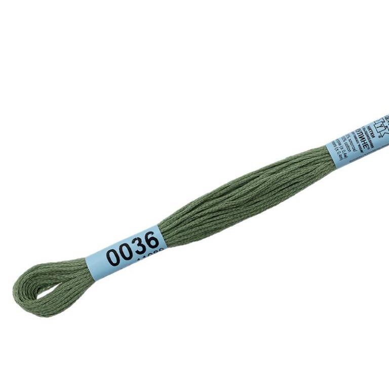 Нитки для вышивания мулине №0036 Гамма = №3363 DMC (цвет: серо-зеленый; длина: 8м)