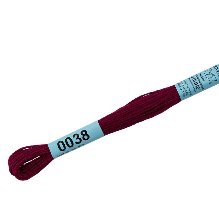 Нитки для вышивания мулине №0038 Гамма = №3803 DMC (цвет: вишневый; длина: 8м)
