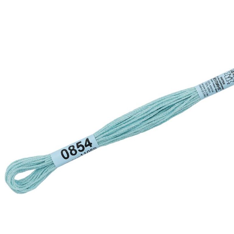 Нитки для вышивания мулине №0854 Гамма = №598 DMC (цвет: светло-голубой; длина: 8м)