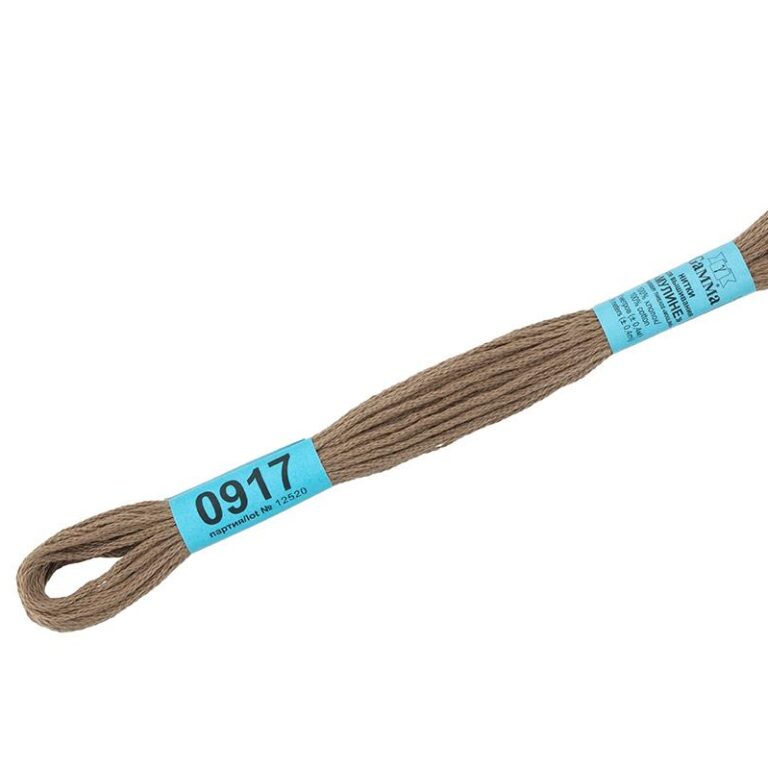 Нитки для вышивания мулине №0917 Гамма = №640 DMC (цвет: сер-хаки; длина: 8м)