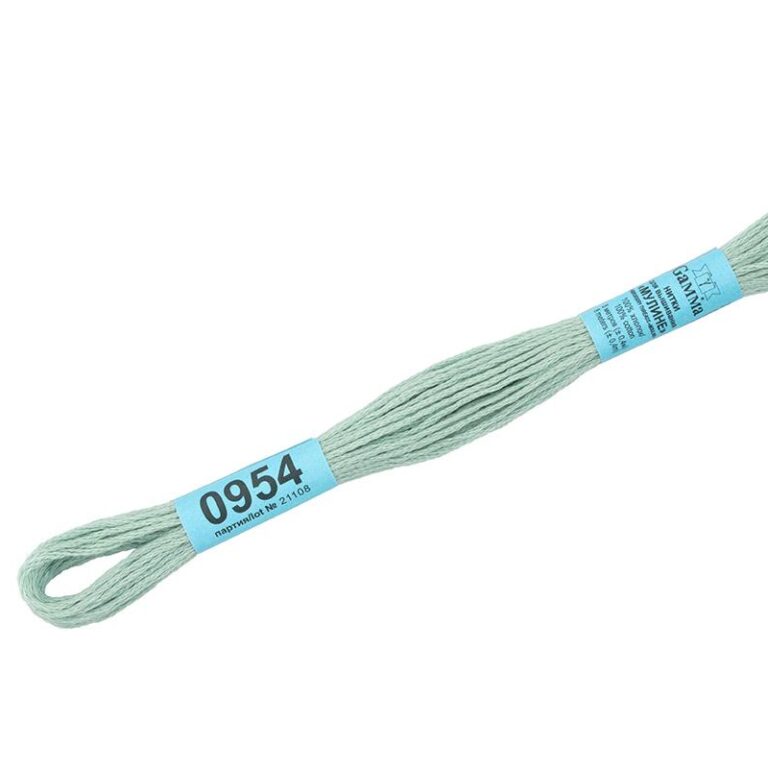 Нитки для вышивания мулине №0954 Гамма = №3817 DMC (цвет: мята; длина: 8м)