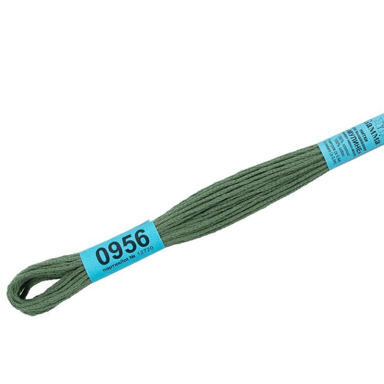 Нитки для вышивания мулине №0956 Гамма = №163 DMC (цвет: серо-зеленый; длина: 8м)