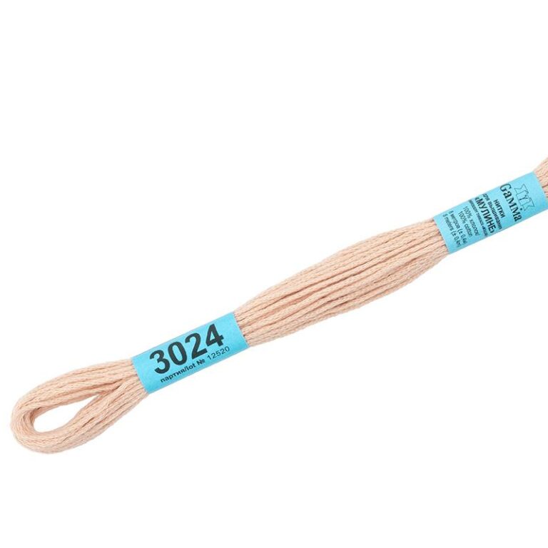Нитки для вышивания мулине №3024 Гамма = №3774 DMC (цвет: чайная роза; длина: 8м)