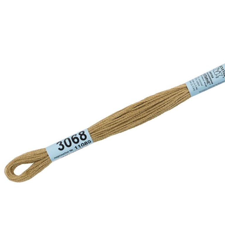 Нитки для вышивания мулине №3068 Гамма = №370 DMC (цвет: хаки-оливковый; длина: 8м)
