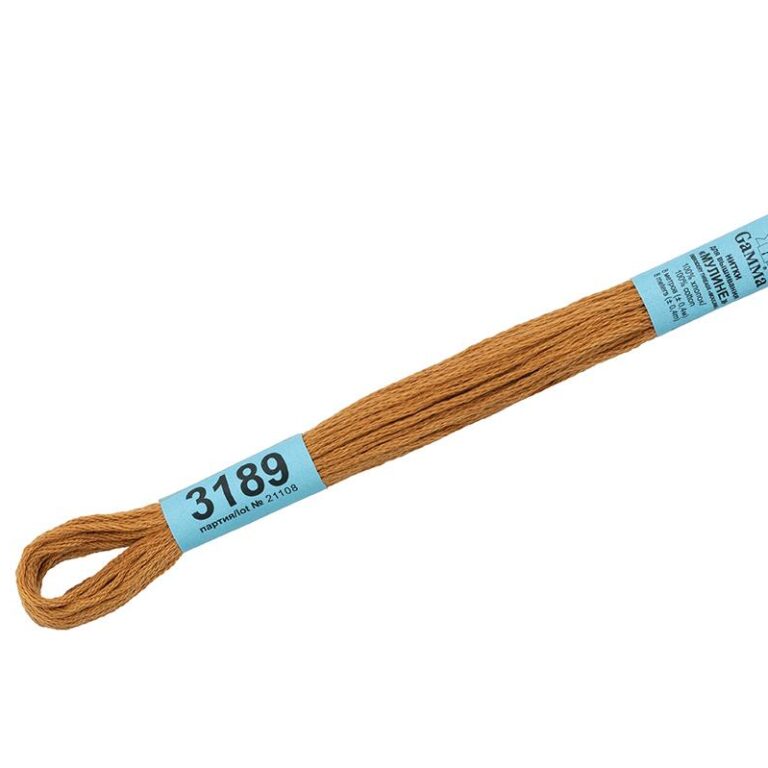 Нитки для вышивания мулине №3189 Гамма = №3829 DMC (цвет: горчичный; длина: 8м)