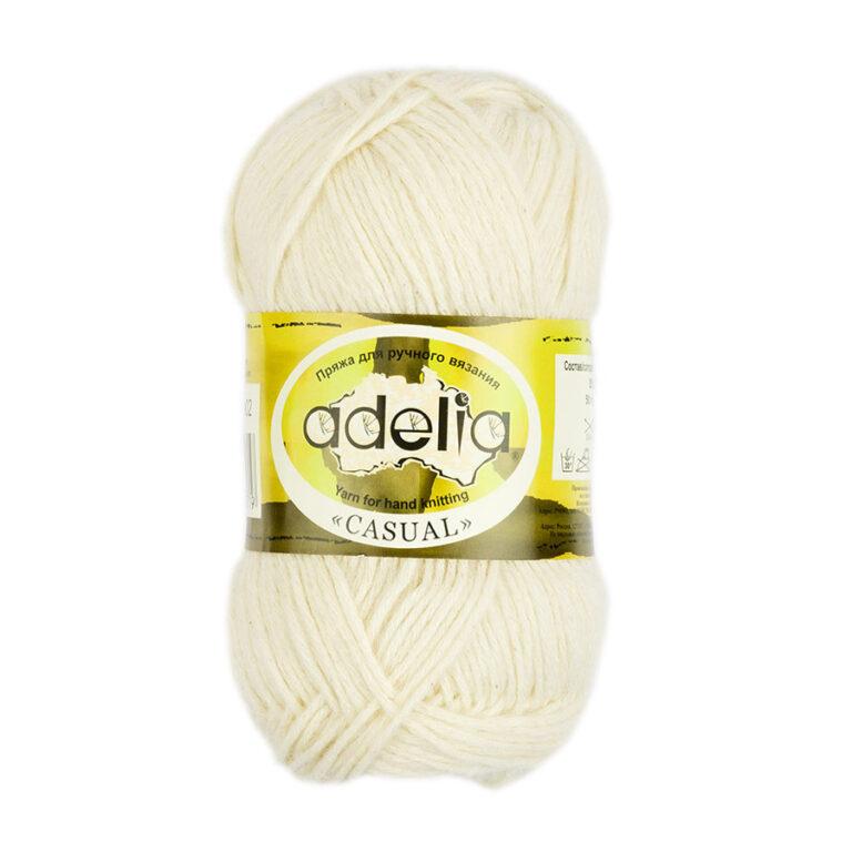 Пряжа для вязания ADELIA «CASUAL» (№02) Белый