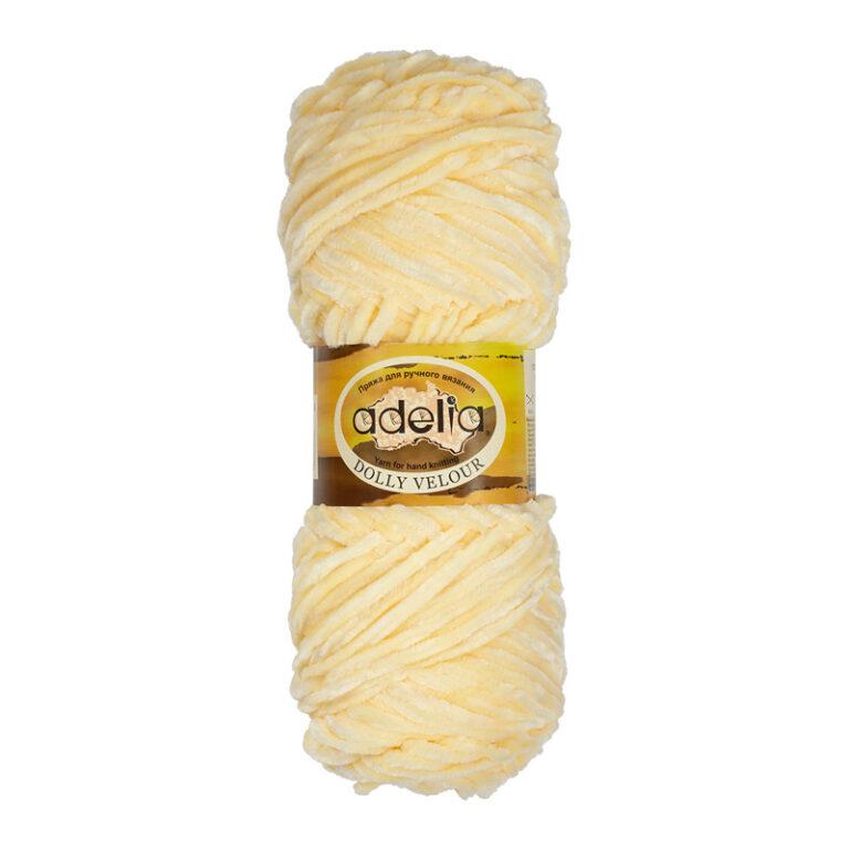 Пряжа для вязания ADELIA "DOLLY VELOUR" (№08) Св.жёлтый