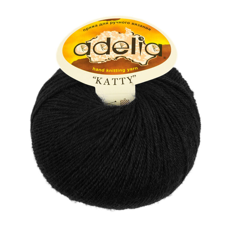 Пряжа для вязания ADELIA "KATTY" (№02) Черный