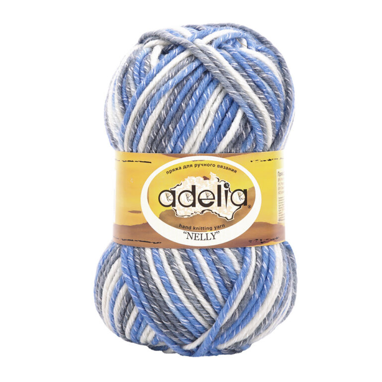 Пряжа для вязания ADELIA "NELLY" (№26) Св.серый-серый-голубой
