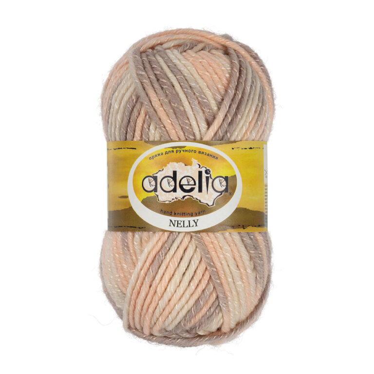 Пряжа для вязания ADELIA "NELLY" (№30) Молочный-персиковый-серо-бежевый