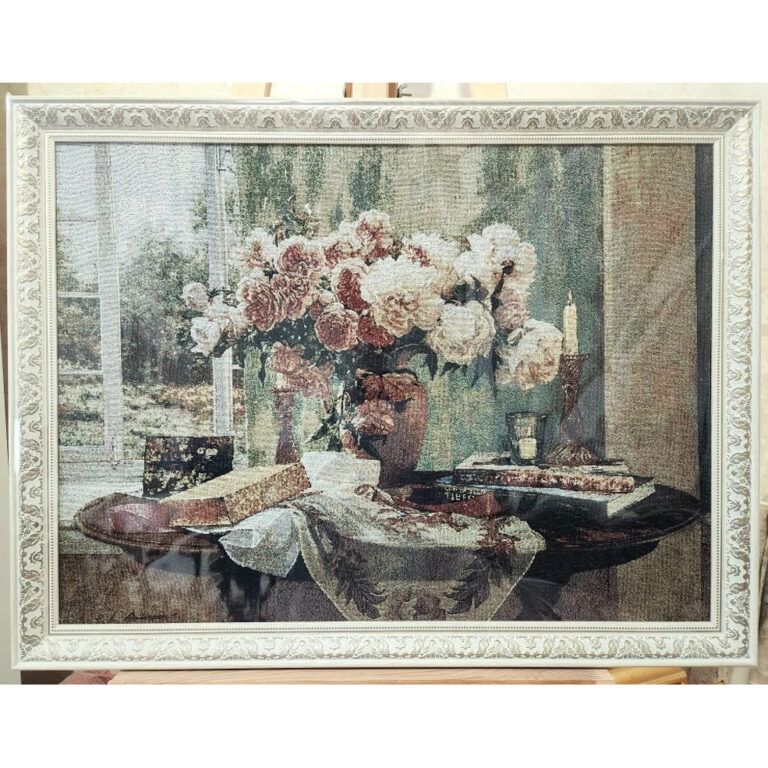 Гобелен в раме «Натюрморт с пионами» (размер: 78х60 см)