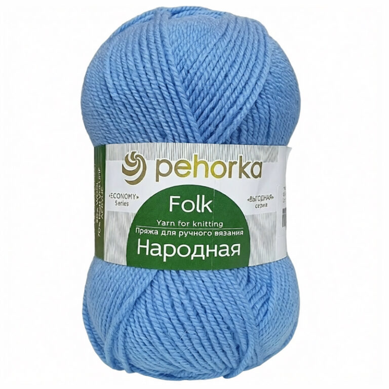 Пряжа для вязания ПЕХОРКА «НАРОДНАЯ» (№100) Корол. синий
