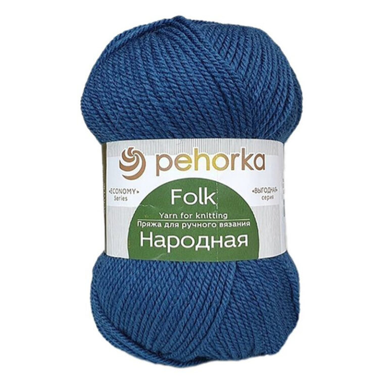 Пряжа для вязания ПЕХОРКА «НАРОДНАЯ» (№255) Джинсовый