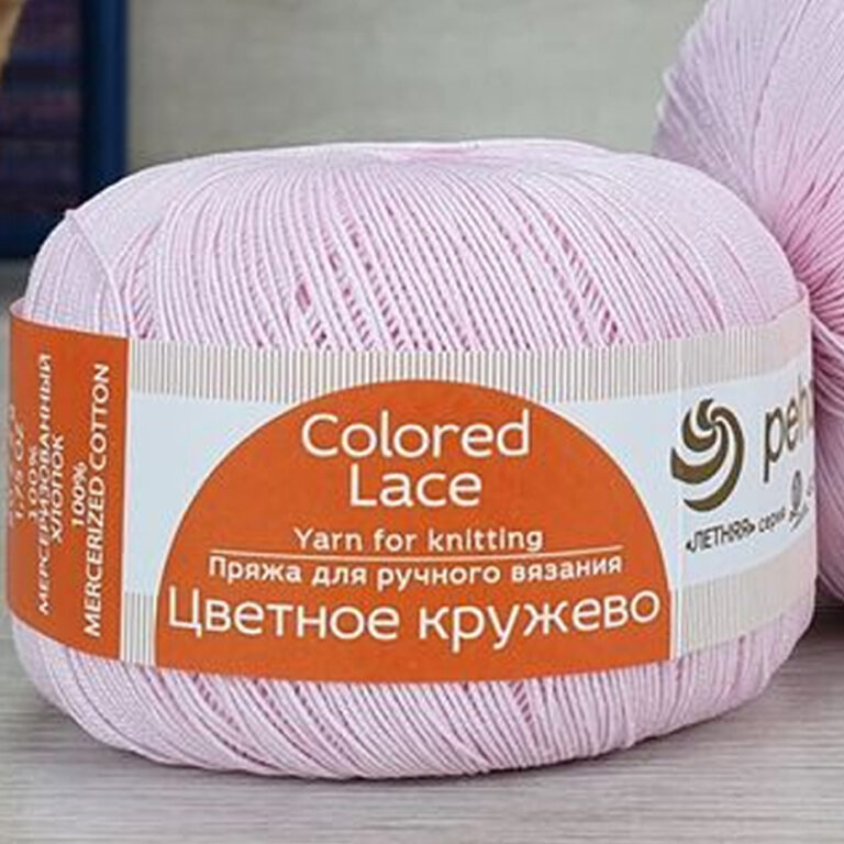 Пряжа для вязания ПЕХОРКА «ЦВЕТНОЕ КРУЖЕВО» (№180) Светлая бегония