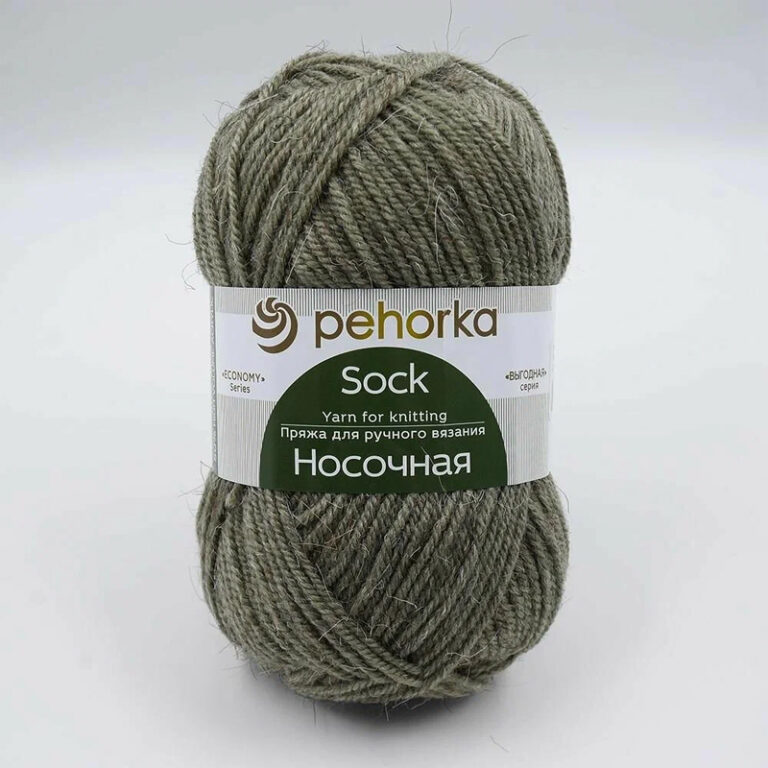 Пряжа для вязания ПЕХОРКА "НОСОЧНАЯ" (№494) Светлый хаки