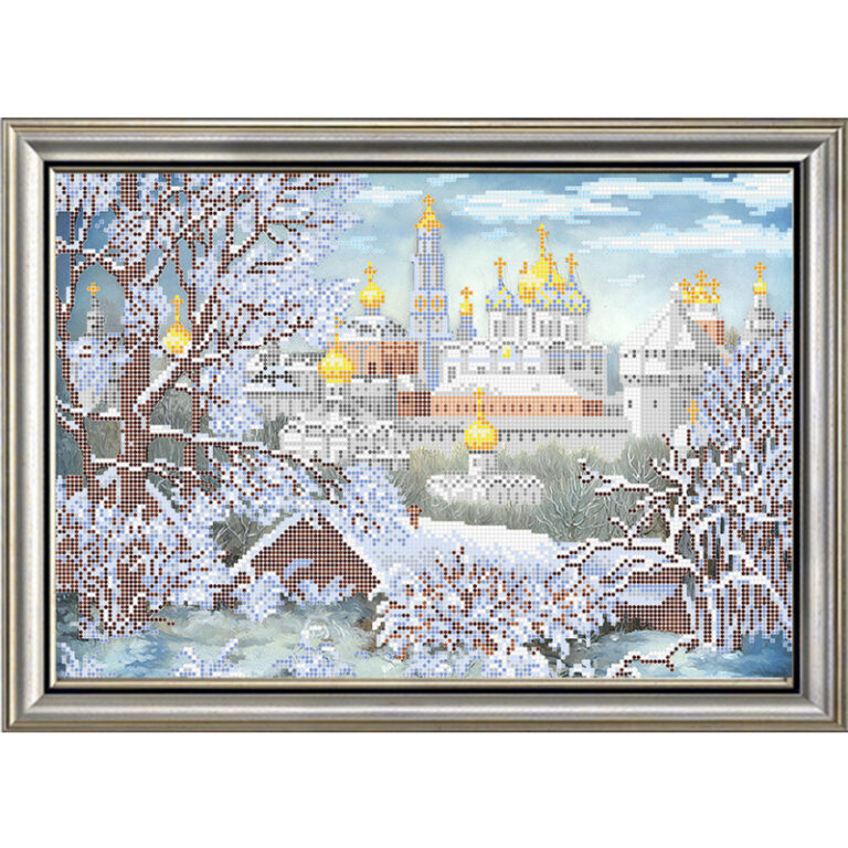 Канва для вышивания бисером RK LARKES К-3350 «СВЯТО-ТРОИЦКАЯ СЕРГИЕВА ЛАВРА» 26х38 см