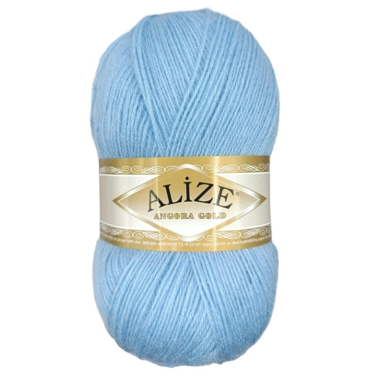 Пряжа для вязания ALIZE "ANGORA GOLD" (№953) Небесно-голубой