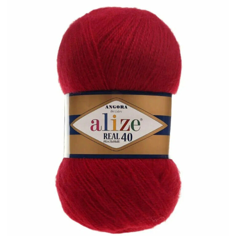 Пряжа для вязания ALIZE "ANGORA REAL 40" (№105) Красный