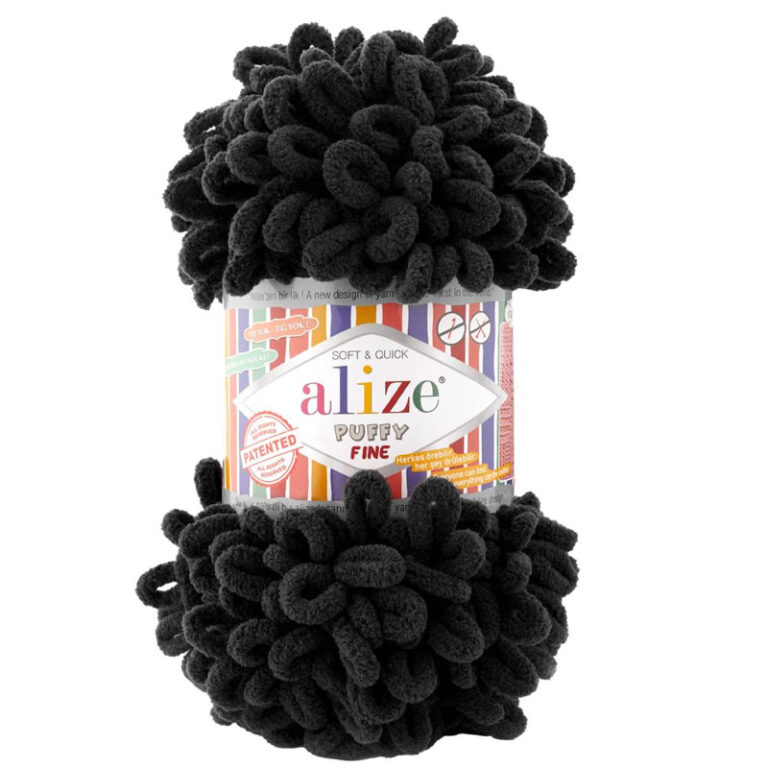 Пряжа для вязания ALIZE «PUFFY FINE» (№1060) Антрацит