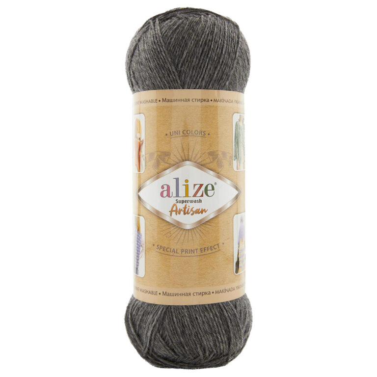 Пряжа для вязания ALIZE "SUPERWASH ARTISAN" (№182) Темно-серый