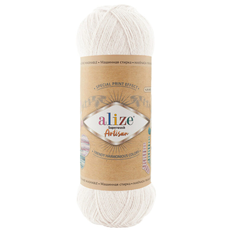 Пряжа для вязания ALIZE "SUPERWASH ARTISAN" (№55) Белый